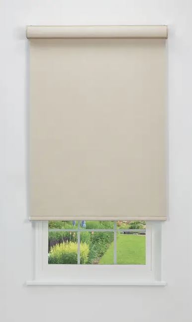 Mojave Light Filtering Roller Shade in cream fabric, front view