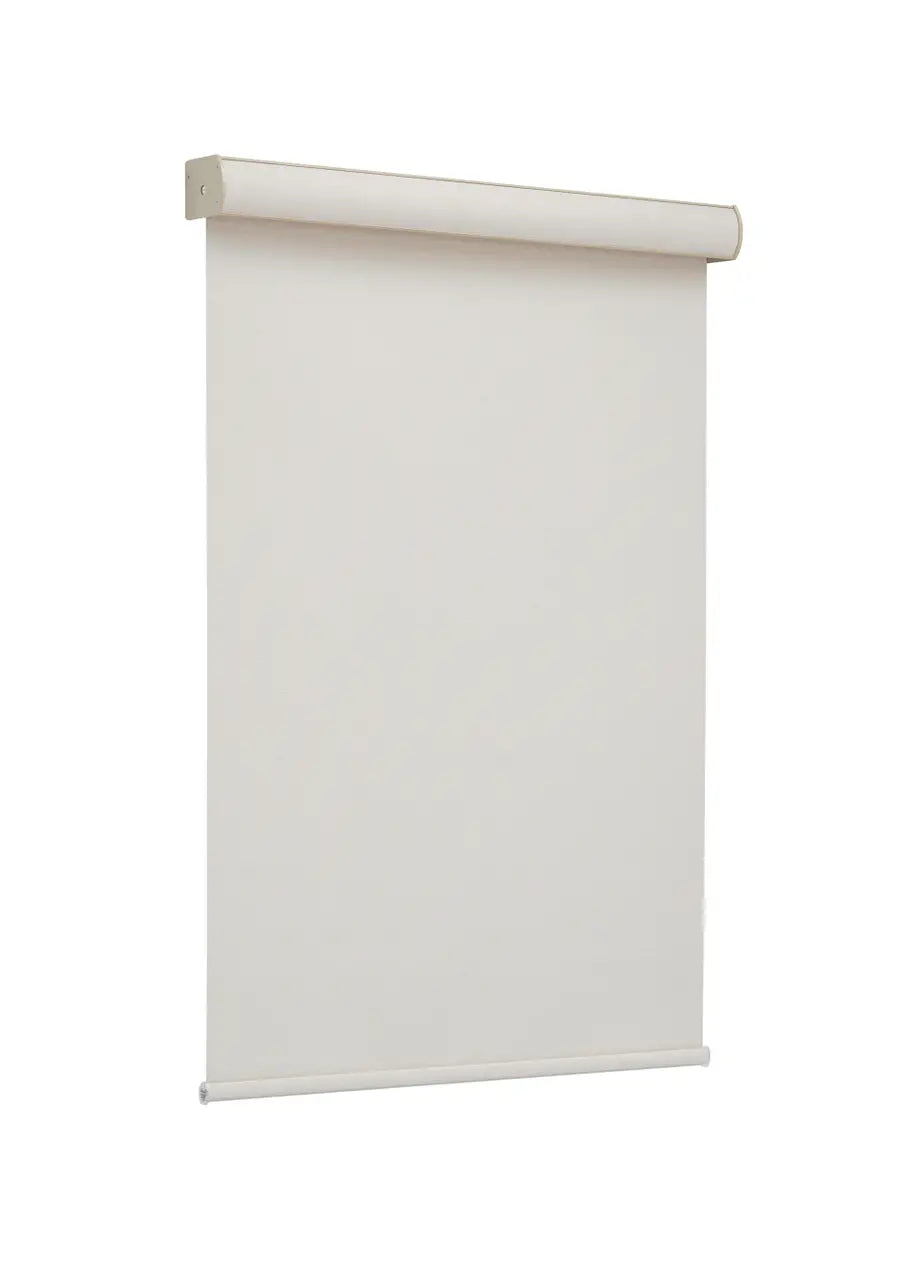 Coastal Blackout Roller Shade in Sandbar Cream, angled product view