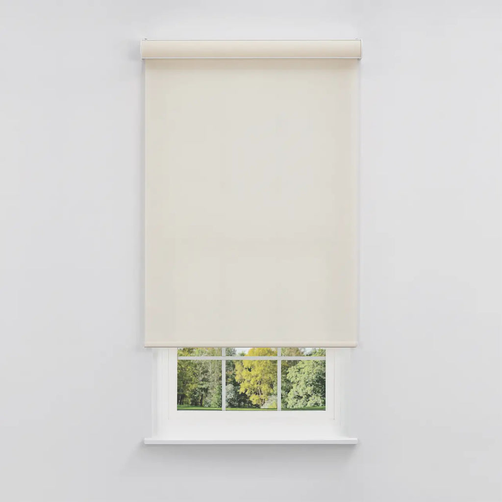 Coastal Light Filtering Roller Shade in Sandbar Cream, front view